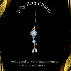 Jelly fish charm-blue